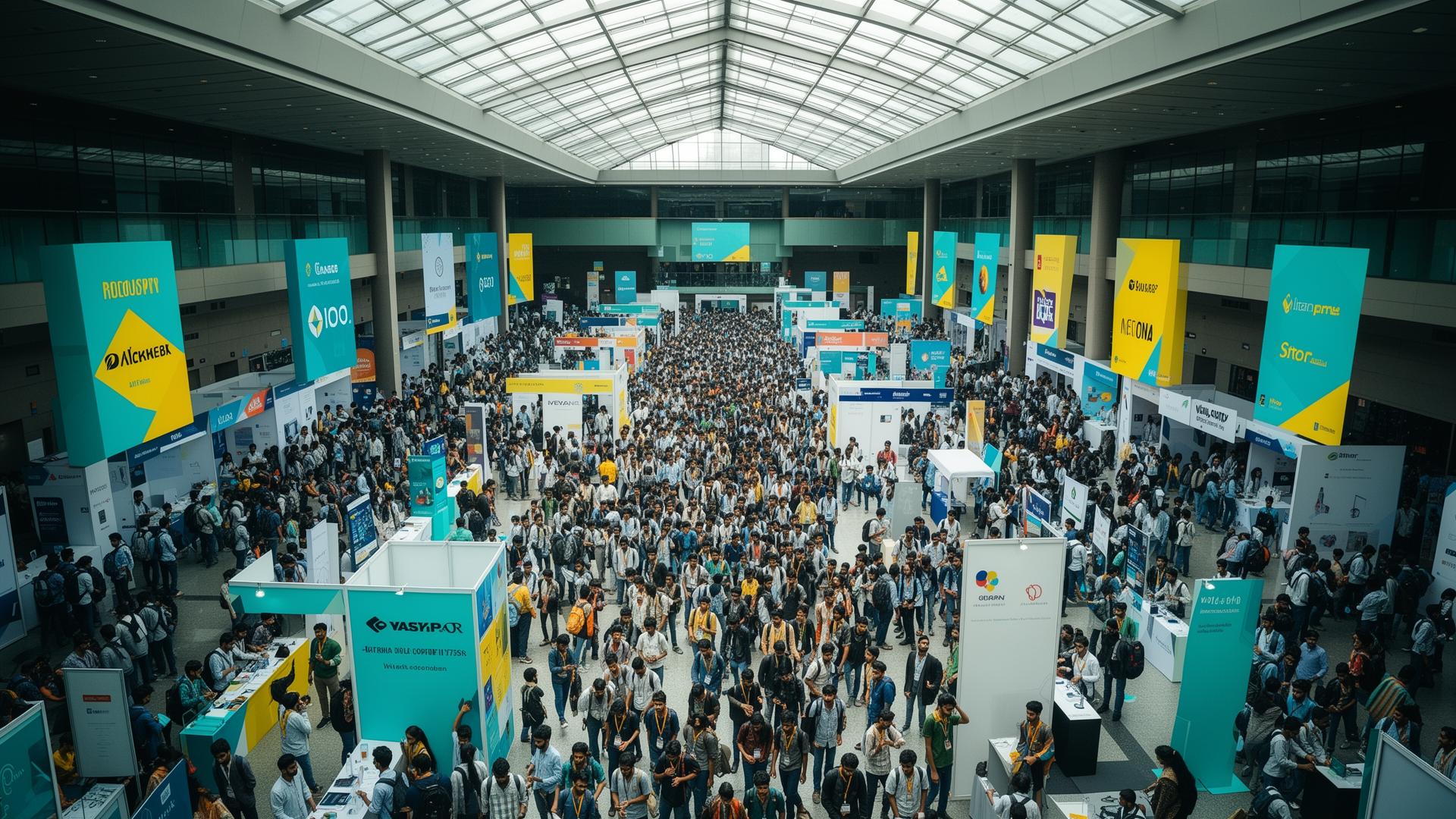 Massive IT job fair event with thousands of candidates
